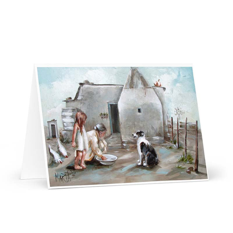 Plaas toneel met hond | Greeting card