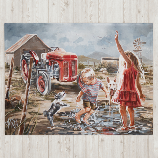 Twee Brakke en 'n Trekker | Fleece Blanket