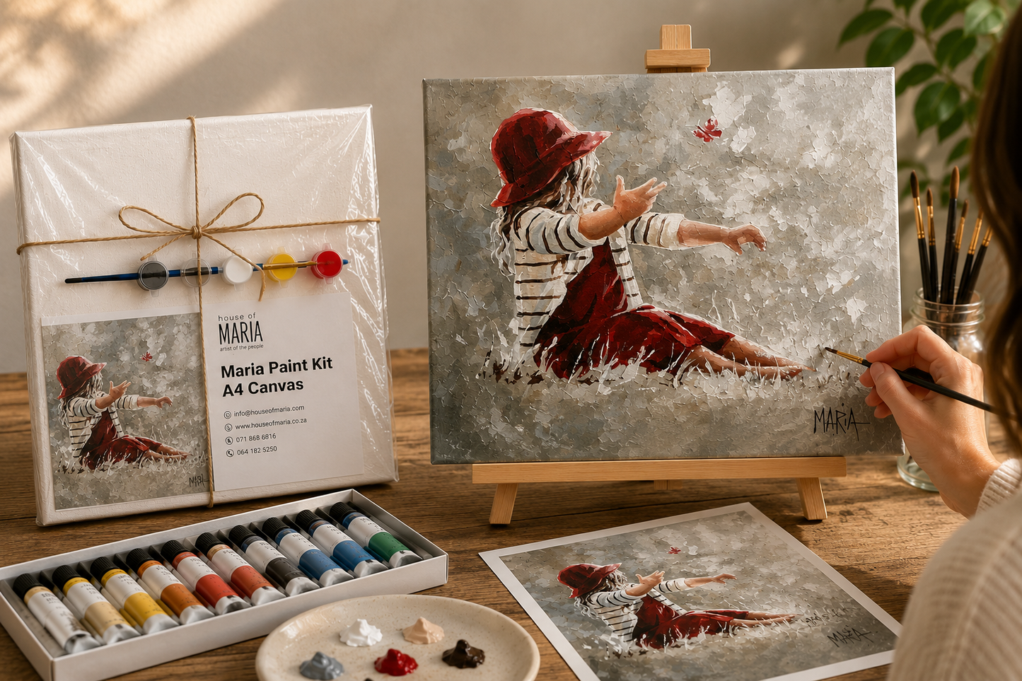 Maria Paint Kit – "Catching Butterflies" | A4 Canvas Painting Kit with Step-by-Step Guide | House of Maria