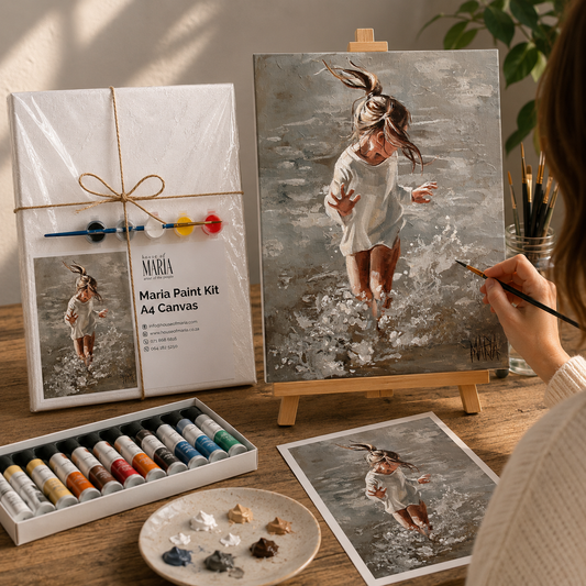 Maria Paint Kit – "Splash" | A4 Canvas Painting Kit with Step-by-Step Guide | House of Maria