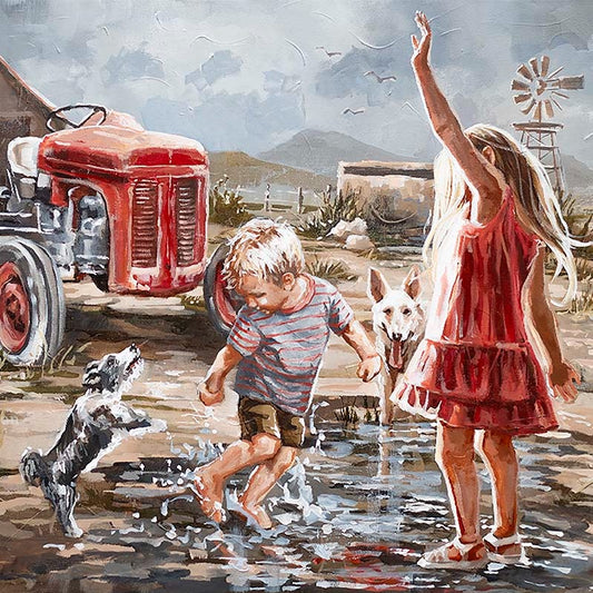 Twee Brakke en 'n Trekker | A4 Paper Print