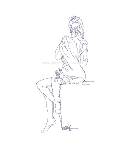 Sitting with flowers