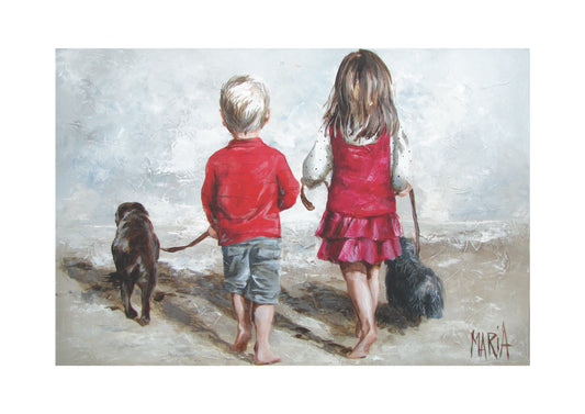 Kinders en Honde| A3 Paper Print