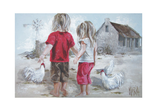 Kinders plaastoneel| A3 Paper Print