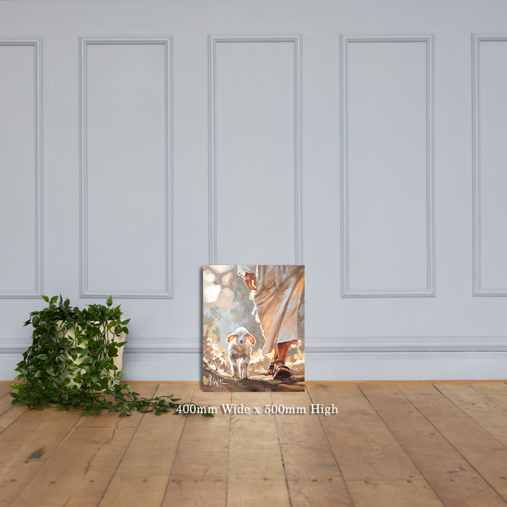 The Shepherd canvas print size and framing guide