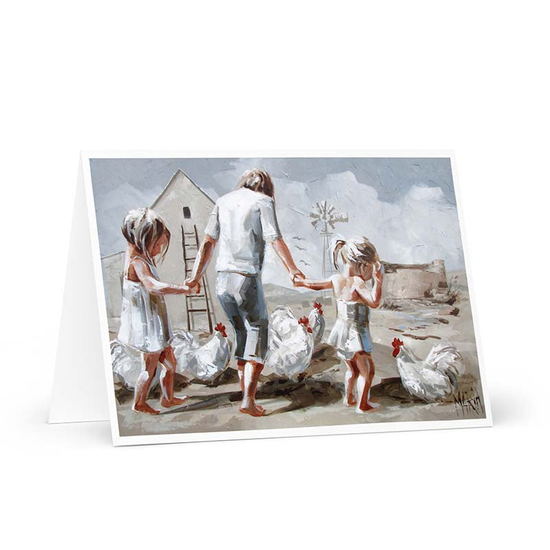 Careful the chickens | Greeting card