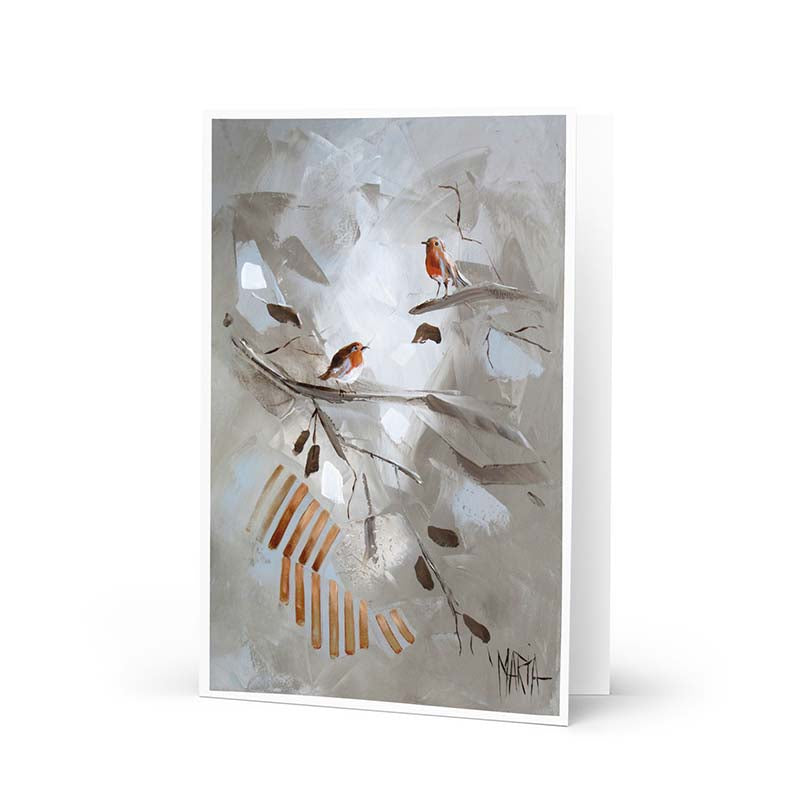 Stripe Robin Bird | Greeting card