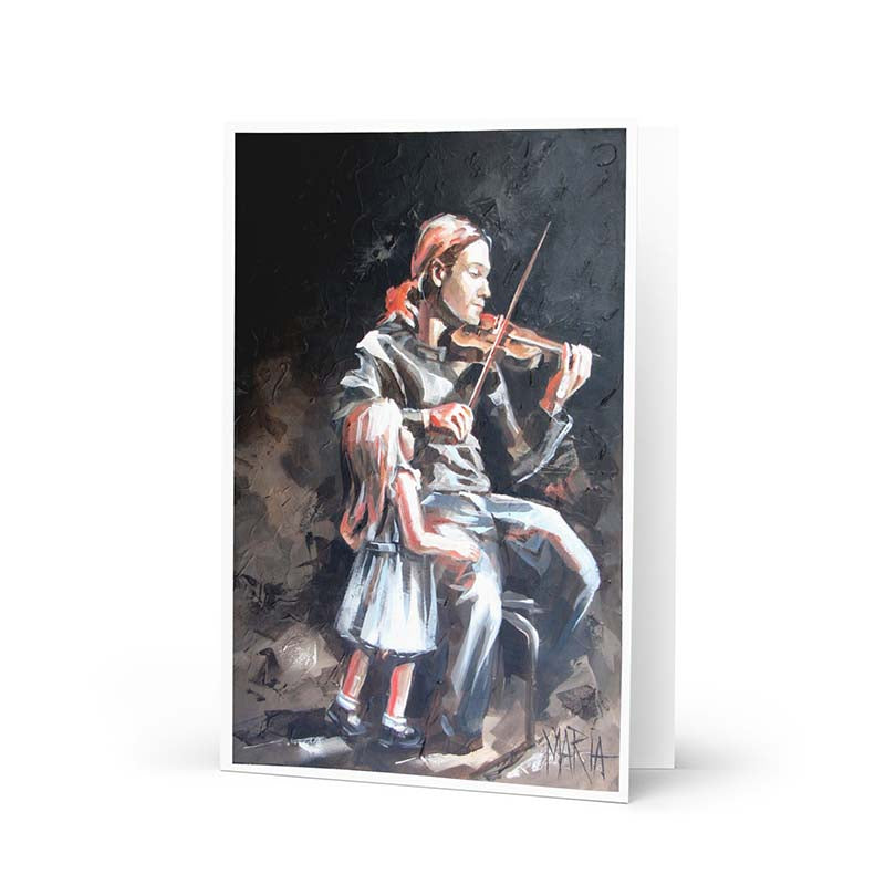 The Violin player | Greeting card