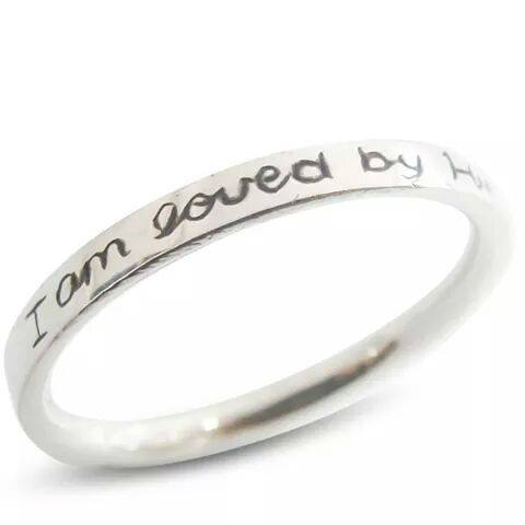 I am loved by Him who died for me | Silver Ring