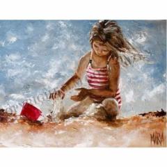 Candy Stripes Red Bucket - A3 Paper Print