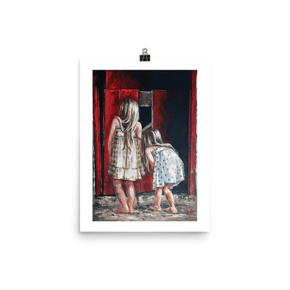 A Good Kind of Curious fine art print, whimsical child illustration, A3 size, House of Maria artist.