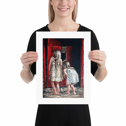 A Good Kind of Curious fine art print, whimsical child illustration, A3 size, House of Maria artist.