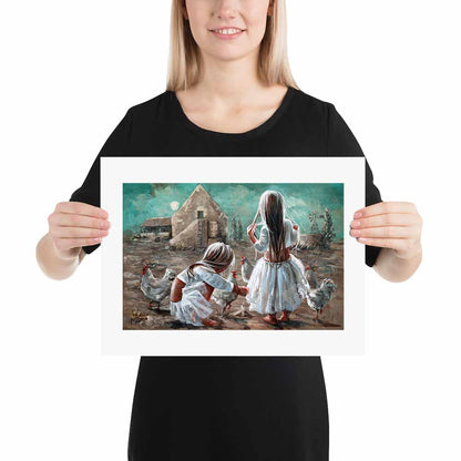 Dream Beyond fine art print, whimsical inspirational artwork, A3 size, House of Maria artist.