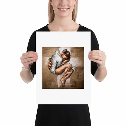 Modern home interior featuring the My Protector A3 art print with a clean white border displayed on a wall.