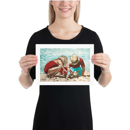 Fun in the sand | A4 Paper Print