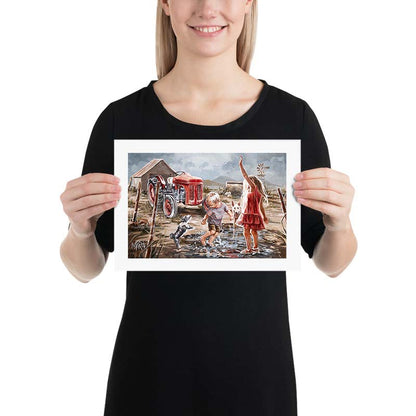 Twee Brakke en 'n Trekker | A4 Paper Print