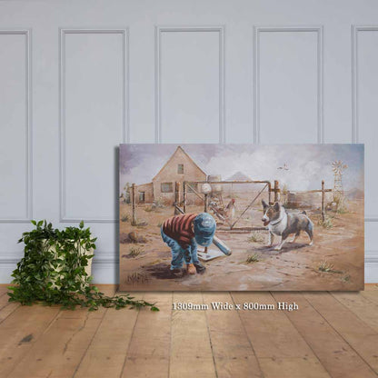 Practicing Baseball  | Canvas Prints