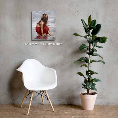 Rooi op die strand | Canvas Prints