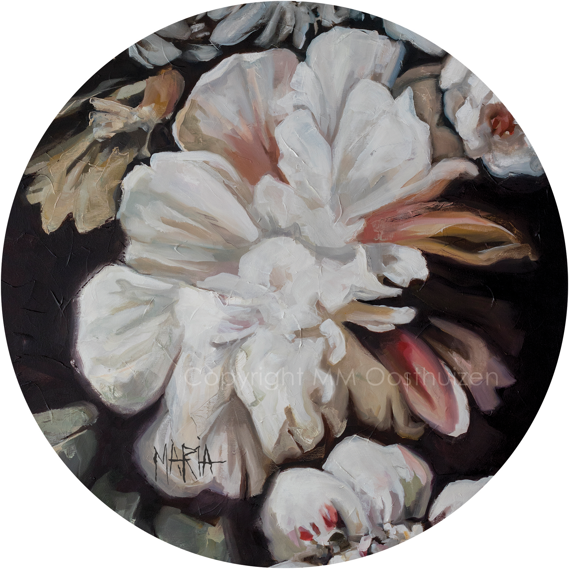 Flowers in Bloom | Woven Chenille Round Rug