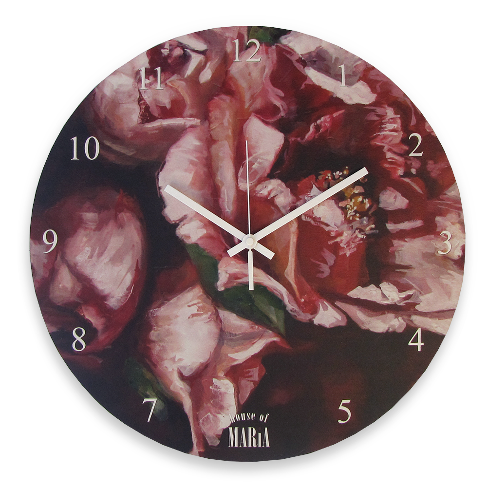 Crimson in bloom | Wall Clock